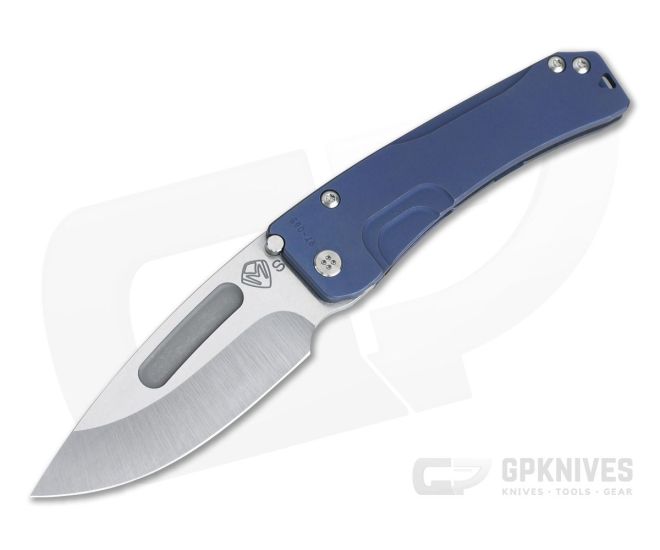 Medford Knives Slim Midi Tumbled S35VN Blue Titanium Frame Lock Folder - MKT-025