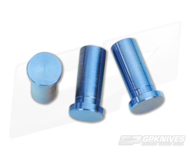 Hinderer Knives XM-24 Titanium Handle Nut Set of 3 Blue - HK-0269