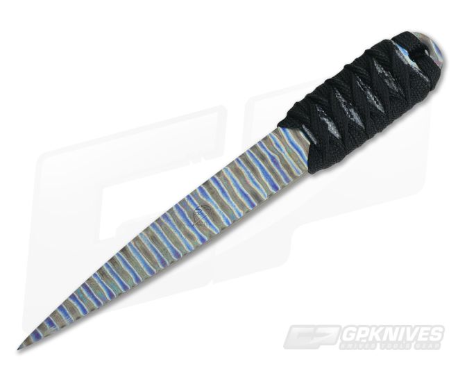 M Strider Knives Flamed Titanium Nail 4.94" Cord Wrapped Fixed Blade - MSK-028