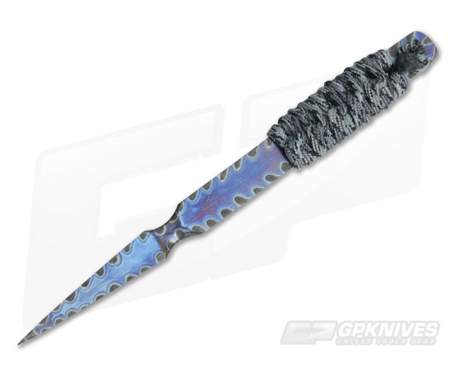 M Strider Knives Flamed Titanium Nail 6.00" Cord Wrapped Fixed Blade #1 - MSK-029