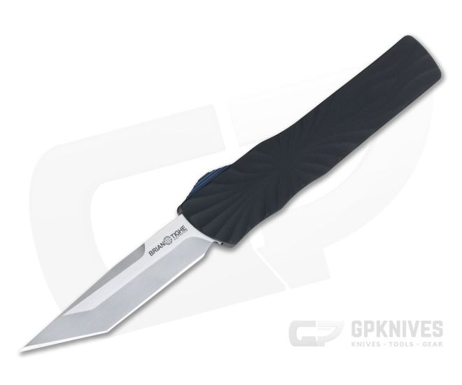 Brian Tighe and Friends Twist Tighe Small OTF Auto Black Two-Tone Tanto 1301-2 Blue Slide - BTF-029