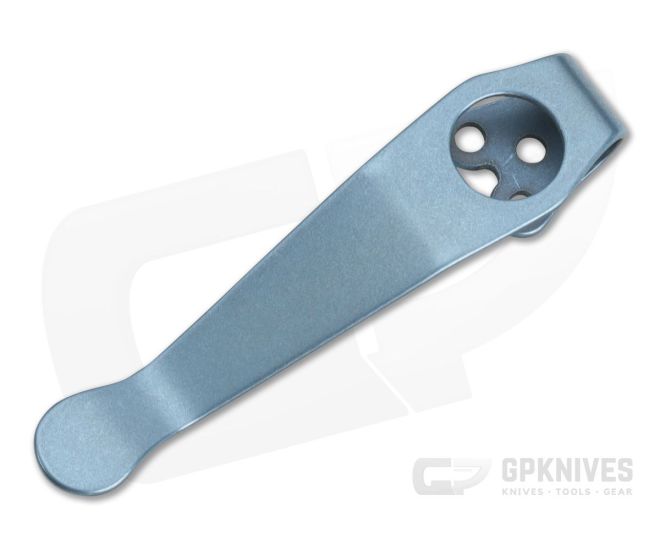 Lynch Northwest Ice Blue Ano Spyderco Short Titanium Deep Carry Pocket Clip - LNW-029