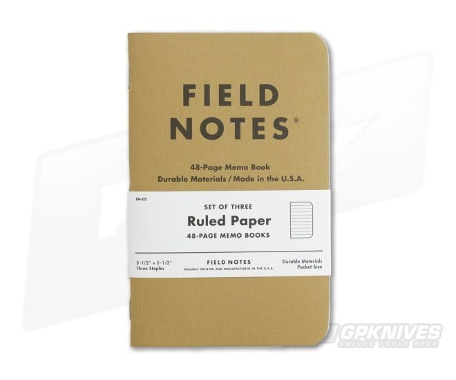 Field Notes Original Kraft Ruled Paper Memo Notebook 3 Pack - FN-02