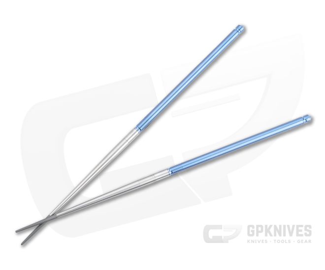 Foltsum 2-Piece Titanium Chopsticks Blue Satin - FLM-02