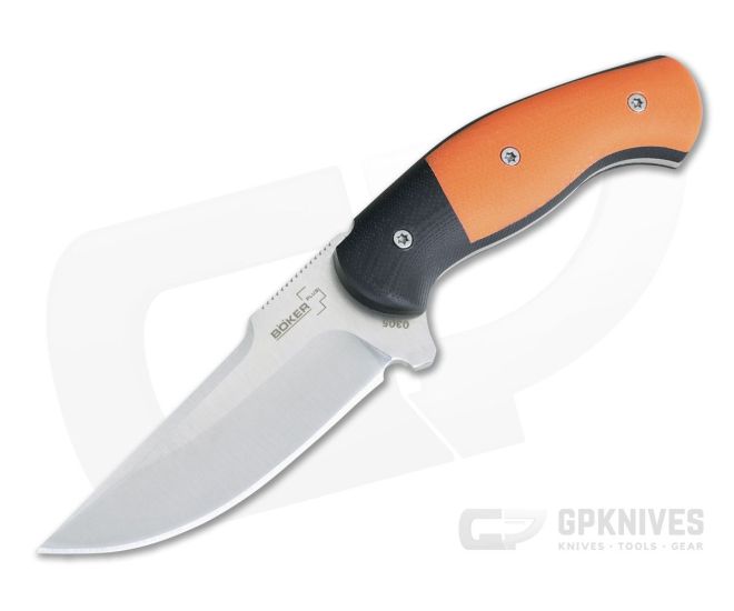 Boker Plus Micro Alligator 440C Orange & Black G10 Fixed Blade Hunting Knife 02BO043 - BO-02BO043