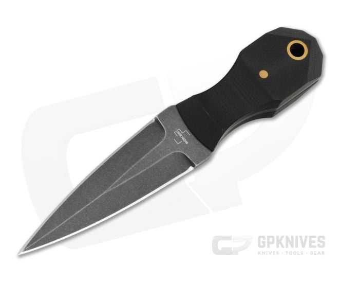 Boker Plus Pocket Rocket Dagger Black G10 D2 Black Stonewash Fixed Blade Knife (2.76" Blade) 02BP0002 - BO-02BP0002
