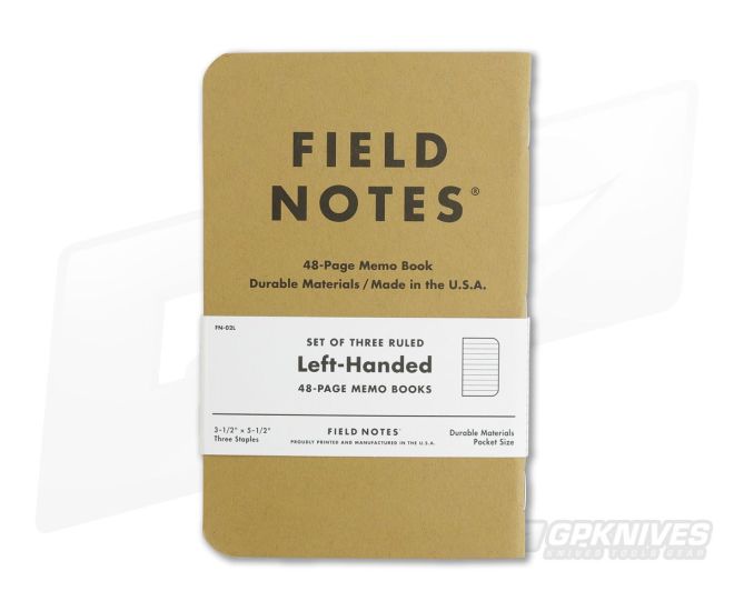 Field Notes Original Kraft Ruled Paper Left-Handed Memo Notebook 3 Pack - FN-02L