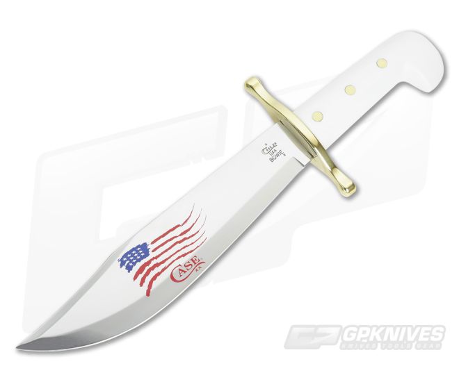 Case Presentation Hunter Bowie White Delrin Handle Brass Guard 03055 - CA-03055