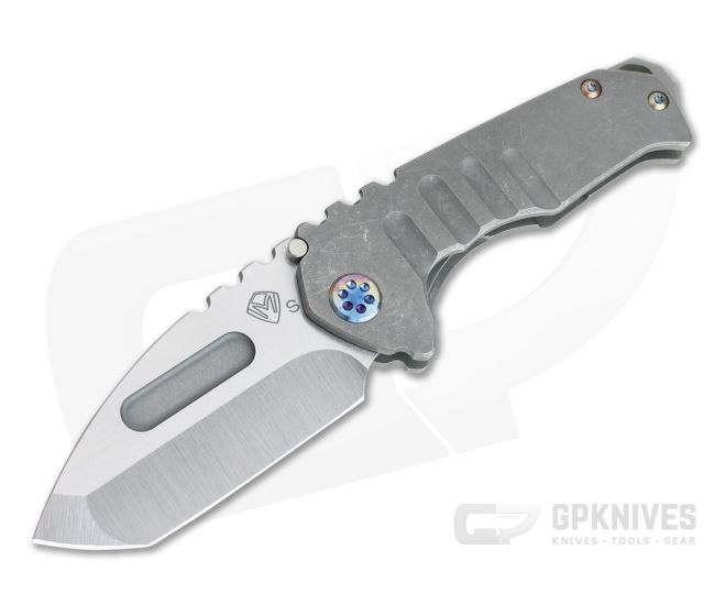 Medford Praetorian Genesis T Tanto Tumbled S35VN Tumbled Titanium Frame Lock Folder - MKT-030