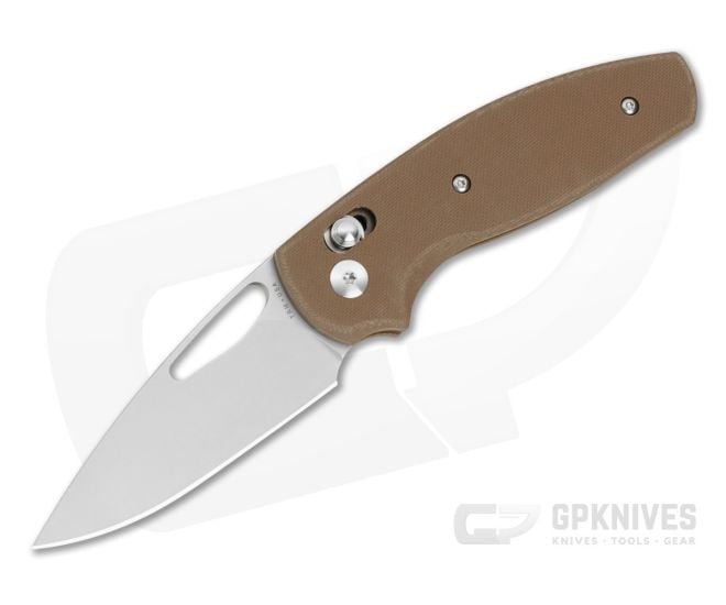 TRM Bulldog Rev B Earth Brown G10 Textured Flat MagnaCut Crossbar Lock Knife (2.95" Blade) - TRM-031