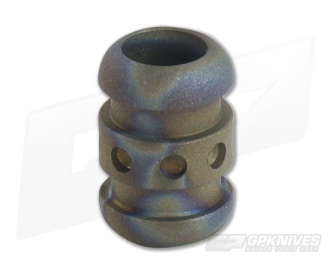 Ti Survival Titanium Lanyard Bead Droid Sandblasted Random Flame Anodized - TS-031