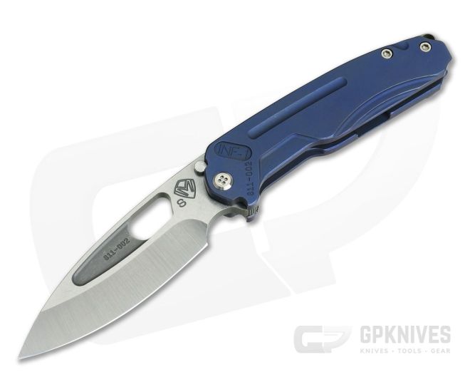 Medford Knives Infraction Tumbled Blue Titanium S35VN Frame Lock Folder - MKT-031ST-37A2