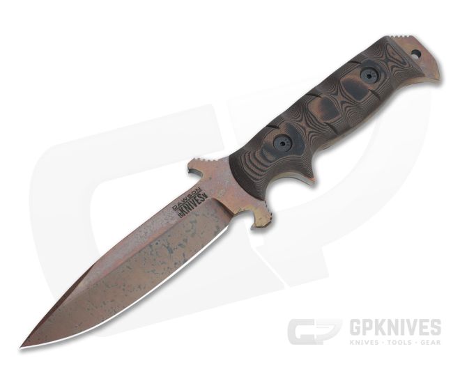 Dawson Knives Chief Arizona Copper 3V Orange/Black G10 Fixed Blade - DK-03265