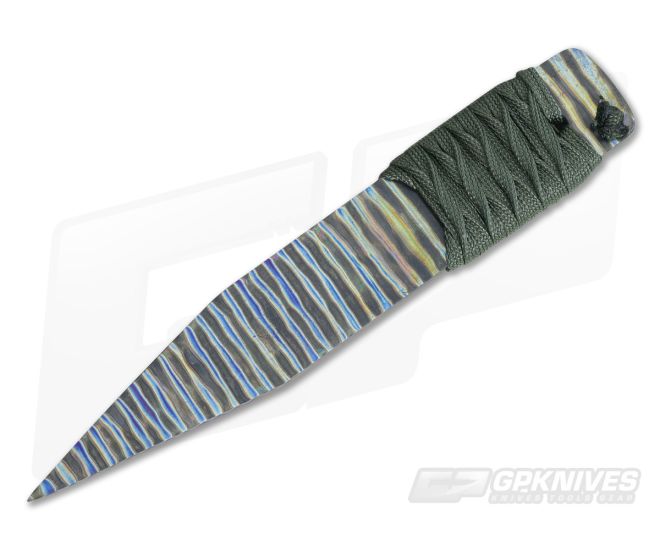 M Strider Knives Flamed Titanium Wide Nail 5.88" Cord Wrapped Fixed Blade #1 - MSK-033