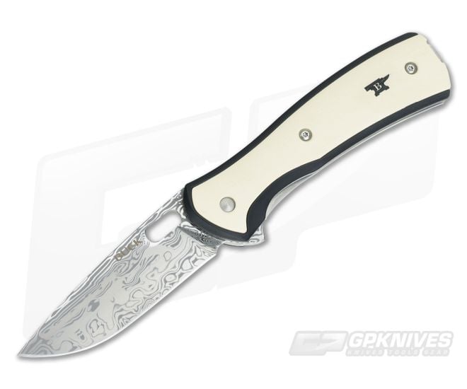 Buck 346 Ivory Vantage Legacy Limited Damasteel Flipper 0346IVSLE - BU-0346IVSLE