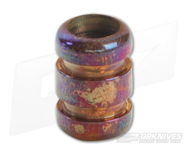 Ti Survival Copper Lanyard Bead Grooved Polished Patina - TS-034