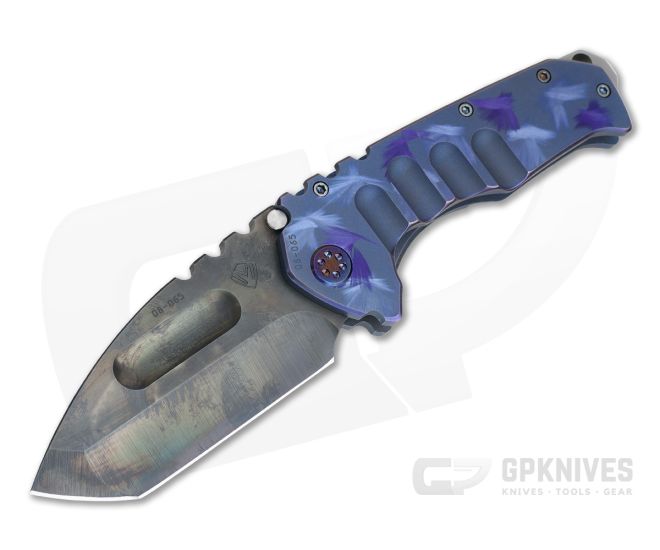 Medford Praetorian Ti Tanto Vulcan 3V Violet and Blue Feathers Frame Lock - MKT-034