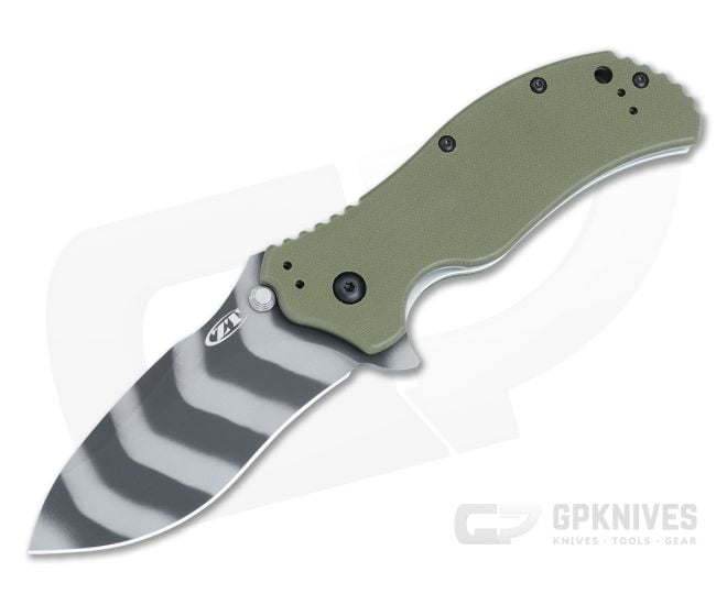 Zero Tolerance 0350OLTS Tiger Stripe MagnaCut OD Green G10 Assisted Flipper - ZT-0350OLTS