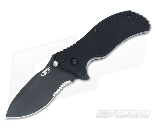 Zero Tolerance 0350ST Black DLC Serrated S30V Black G10 Assisted Flipper - ZT-0350ST