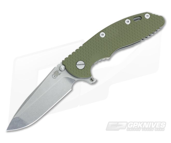 Hinderer Knives XM-18 3.5" OD Green Fatty Spanto Stonewash - HK-0357