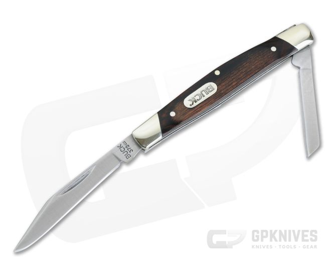 Buck Deuce Woodgrain Two Blade Traditional Slipjoint 0375BRS - BU-0375BRS