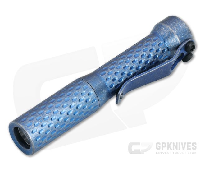 Dawson Machine Craft Divot Slimmer Flashlight Stonewashed Blue Titanium (4500K) - DMC-037