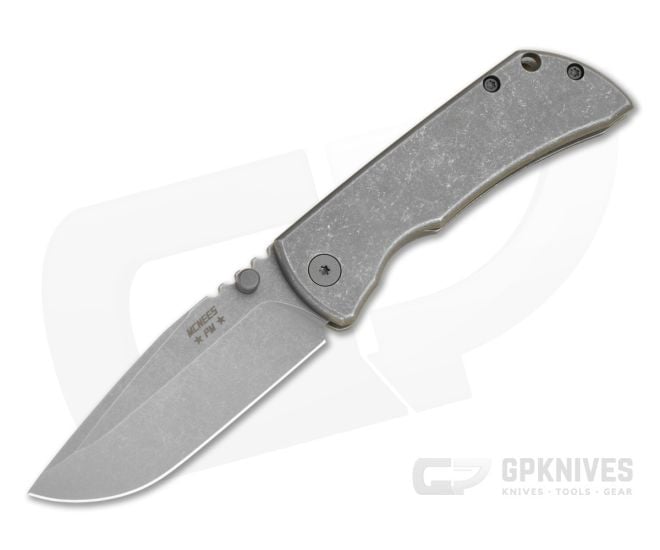McNees Knives PM MAC-2 3" Stonewash Atomic Drop Point - MNK-037