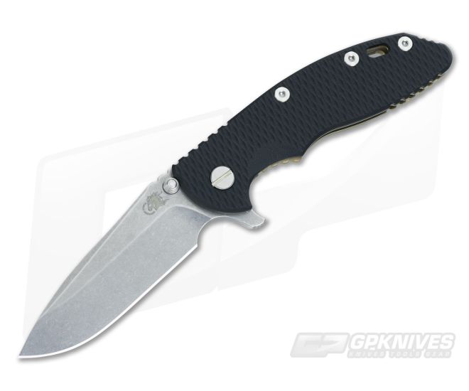 Hinderer Knives XM-18 3.5" Black Spearpoint Flipper Battle Bronze Frame - HK-0386