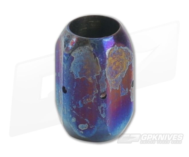 Ti Survival Titanium Lanyard Bead Hex Blue Smoke Anodized - TS-038