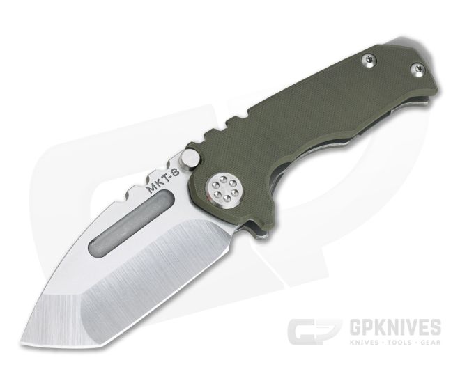 Medford Micro Praetorian G Tanto Tumbled S35VN OD Green G10 Titanium Frame Lock Folder - MKT-038