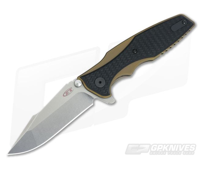 Zero Tolerance 0393BRZ Hinderer Sprint S35VN KVT Bronze Frame Lock Flipper - ZT-0393BRZ