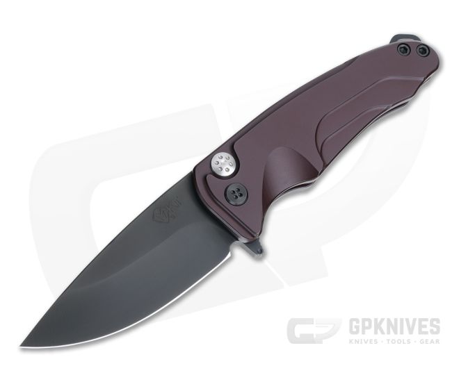 Medford Smooth Criminal Red Aluminum Black PVD S35VN Button Lock Flipper - MKT-039