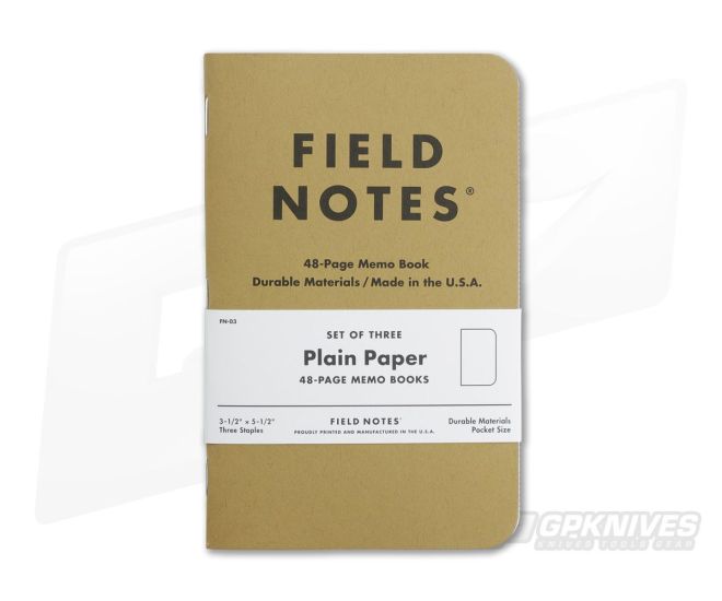 Field Notes Original Kraft Plain Paper Memo Notebook 3 Pack - FN-03
