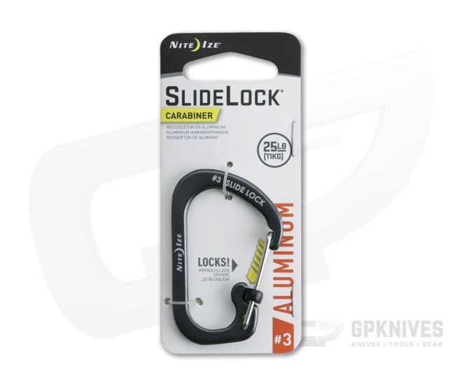 Nite Ize SlideLock Carabiner Aluminum #3 Charcoal Gray - NI-04040