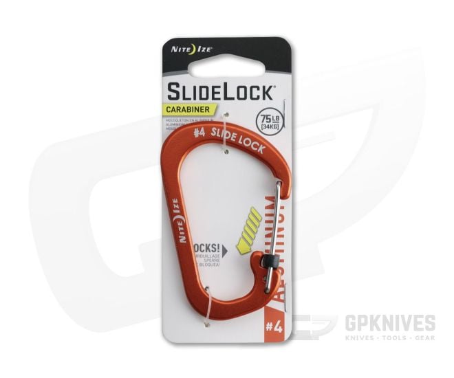 Nite Ize SlideLock Carabiner Aluminum #4 Orange - NI-04045