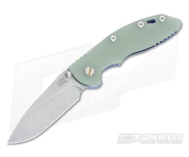Hinderer Knives XM-18 3.5" Translucent Slicer NoN Flipper Battle Blue Frame - HK-0409