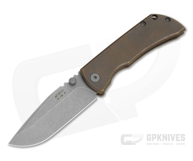 McNees Knives PM MAC-2 3" Bronze Atomic Drop Point - MNK-040
