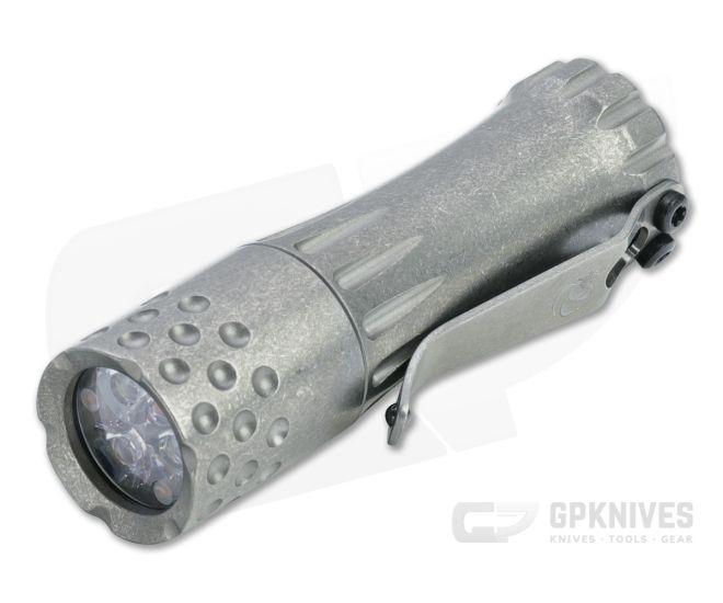 Laulima Metal Craft Malihini Tumbled Titanium 4000K Neutral White LED Flashlight - LMC-040