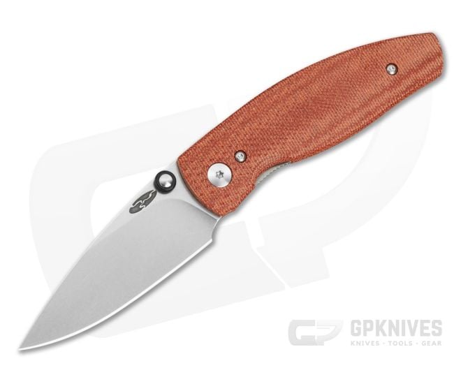 TRM Neutron 2 Autumn Orange Micarta 3D Lizard Skin MagnaCut Liner Lock Knife (3.00" Blade) - TRM-041