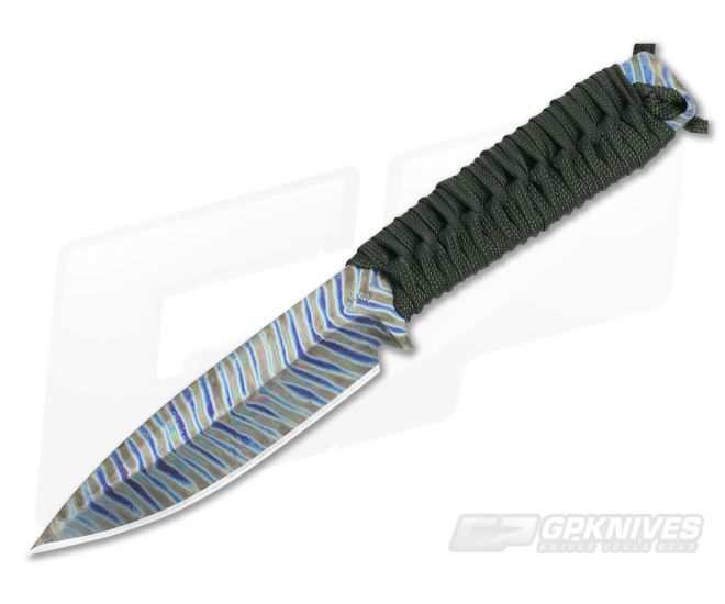 M Strider Knives Slim Flamed Titanium 7.50" Spear Fixed Blade - MSK-041