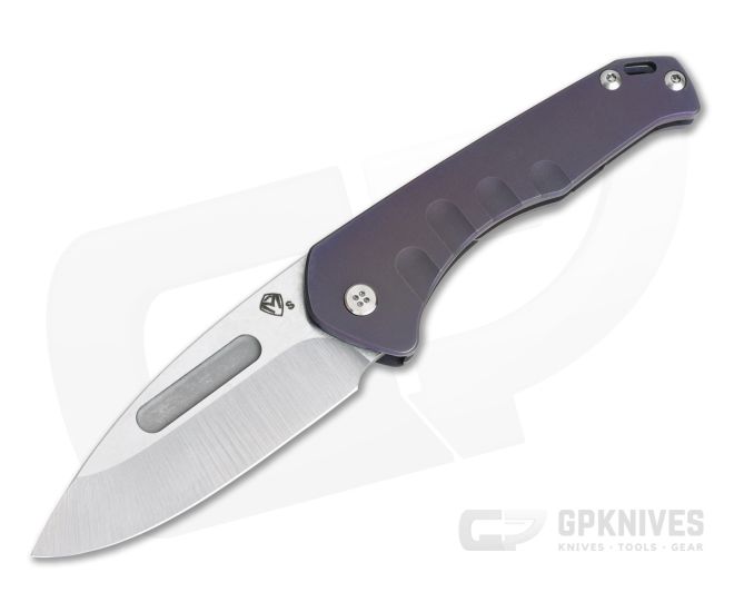 Medford Praetorian Slim Drop Point Tumbled S35VN Violet Titanium Frame Lock Folder - MKT-041