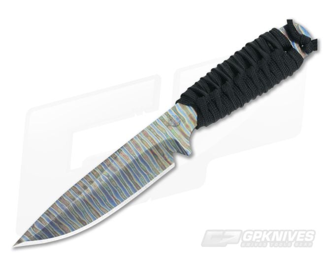 M Strider Knives Slim Flamed Titanium 6.44" Spear Fixed Blade - MSK-042