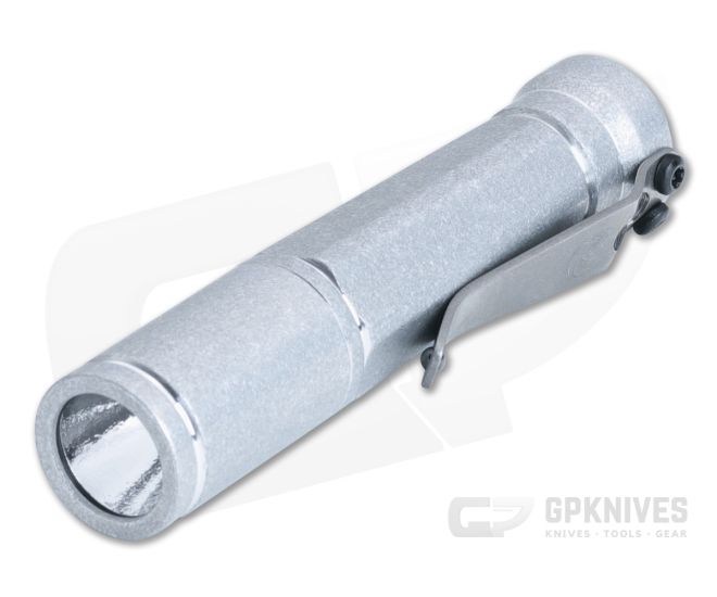 Laulima Metal Craft Todai Slim Flashlight Tumbled Aluminum 4000K Neutral White LED 14500 Flashlight - LMC-042