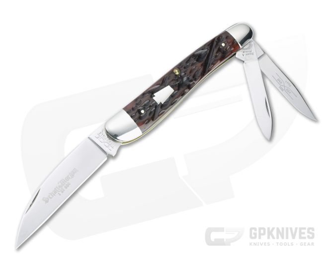 Queen Schatt & Morgan 2008 Series XVIII Dogleg Whittler Brown Bone Slip Joint 043054 - QN-043054