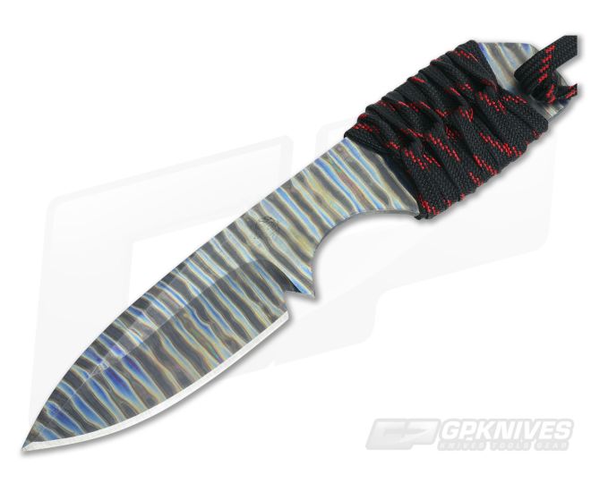 M Strider Knives Short Flamed Titanium 5.81" Spear Fixed Blade - MSK-043