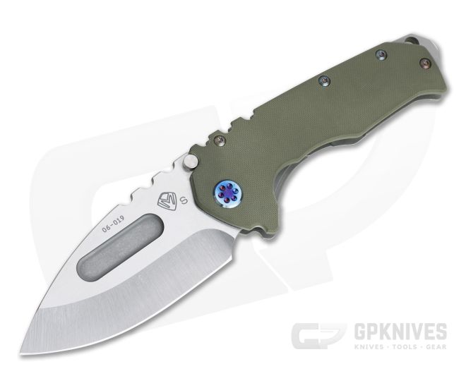 Medford Praetorian G Drop Point Tumbled S35VN OD Green G10 Titanium Frame Lock Folder - MKT-043