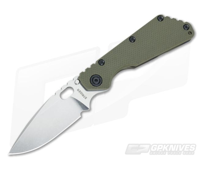 Strider SMF Green G10 Stonewash S30V Flamed Frame - SK-044