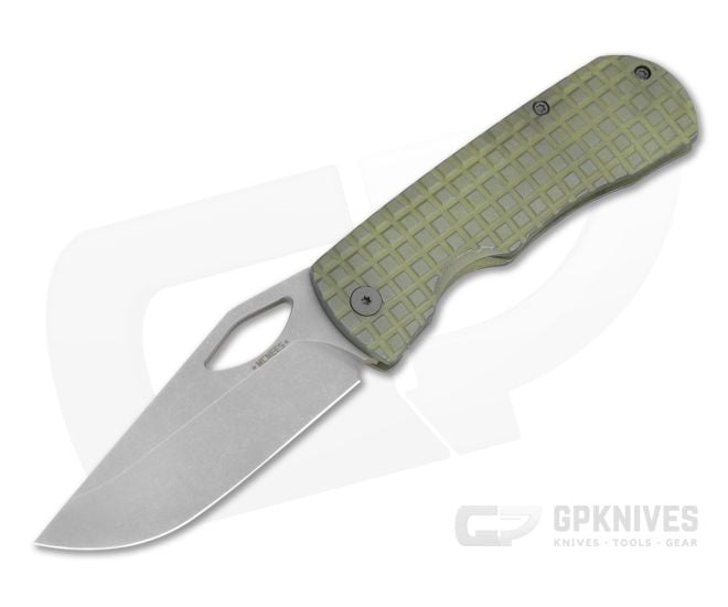 McNees Little Dixon Frag Green/Blue Atomic Titanium MagnaCut Frame Lock Knife (3.41" Blade) - MNK-044
