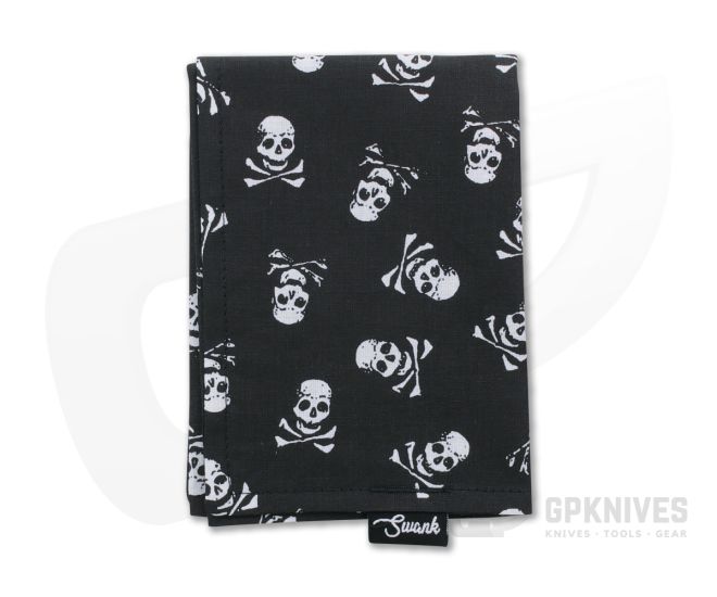 SwankHanks Skull and Crossbones Cotton Black Microfiber Hank - SH-044