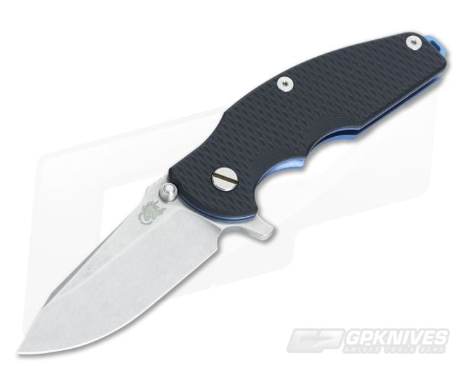 Hinderer Knives Jurassic 3.25" Black G10 SpearPoint Blue Ano - HK-0452